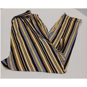 No Comment Women's Jogger Striped Plus Size XL Black/Yellow